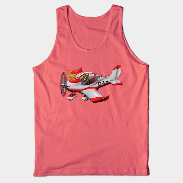 Light Sports Cartoon EV97 Eurostar Tank Top by Funky Aviation